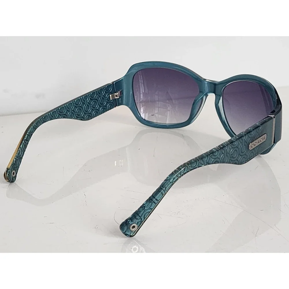Coach Delaney S627 Teal Metallic Signature C Logo Gradient Sunglasses Womens